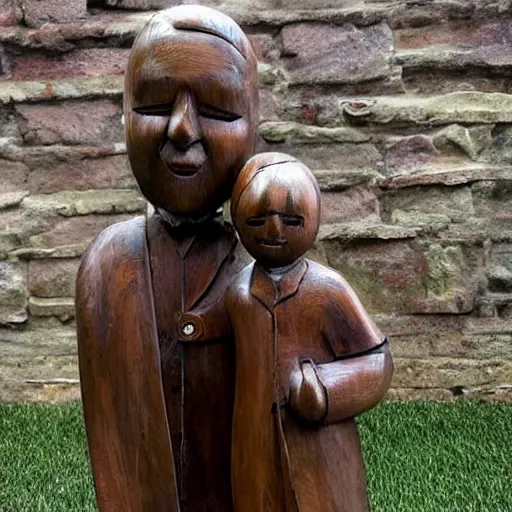 Image similar to Sculpture wooden of a father guiding his daughter