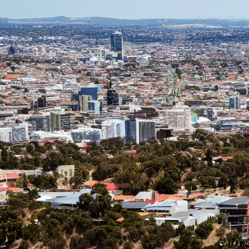 Prompt: Adelaide city viewed from the hills, realistic, photo studio, HDR, 8k, trending on artstation