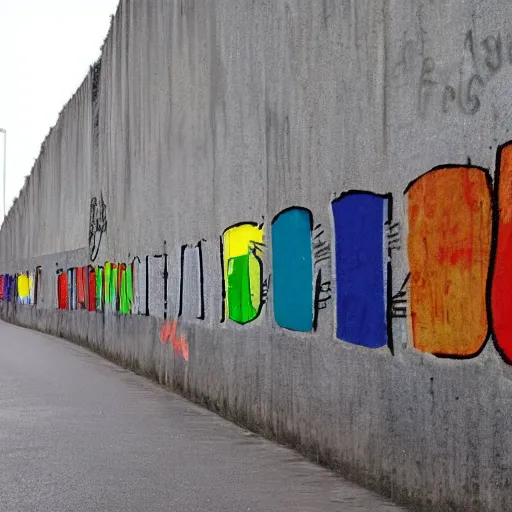 Prompt: the berlin wall but gay