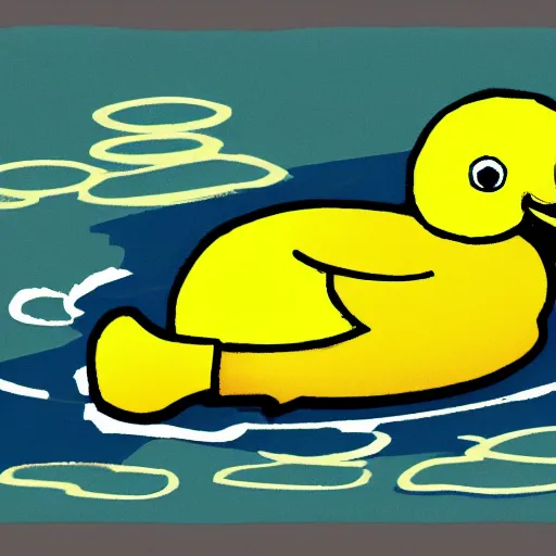 Prompt: yellow duck, cartoon