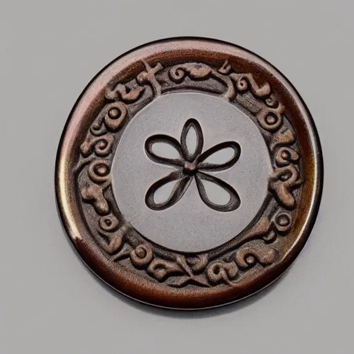 Image similar to japanese tsuba with a flower motive