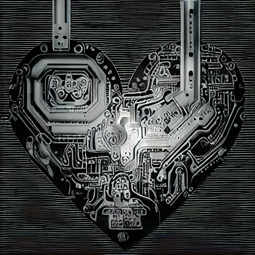 Image similar to “the heart of the machine, beautiful emotional objects, sleek complex design by Vladislav Ociacia”