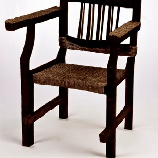 Image similar to A chair made by a drunk caveman, stone chair