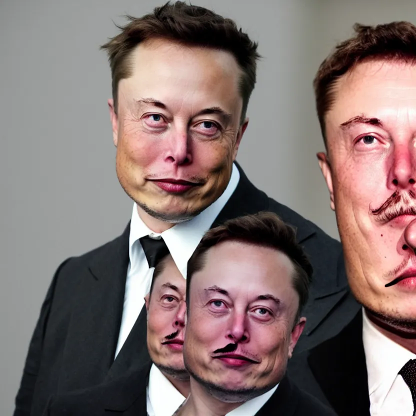 Image similar to elon musk with hitler mustache