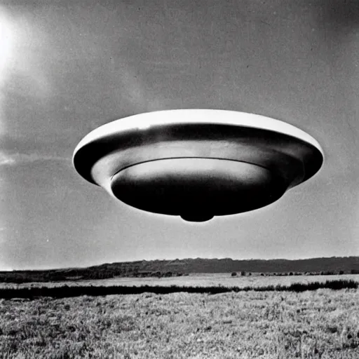 Prompt: ufo landing, award winning documentary photo 1 9 5 0,