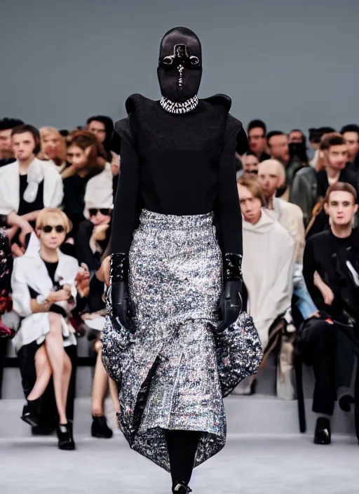 Image similar to hyperrealistic and heavy detailed balenciaga runway show of pinhead, leica sl 2 5 0 mm, vivid color, high quality, high textured, real life