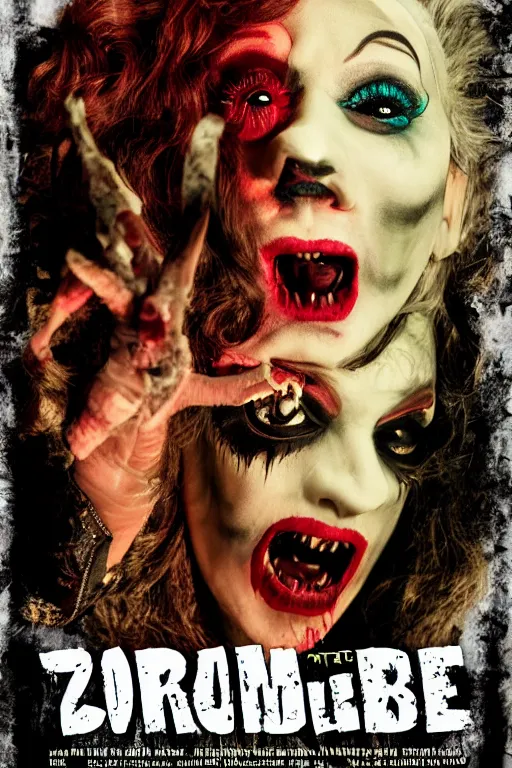 Image similar to drag queen monster zombie horror movie poster