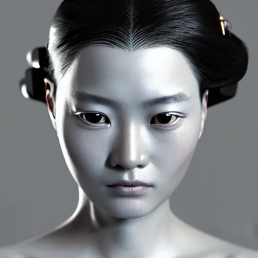 Prompt: closeup portrait of a sophisticated, fashionable cyberpunk young asian woman, rich queen, ruler of the world, medium length straight hair, high tech jewelry, an ultrafine hyperdetailed illustration by irakli nadar, matt wisniewski style, intricate linework, porcelain skin, unreal engine 5 highly rendered, global illumination, radiant light, detailed and intricate environment