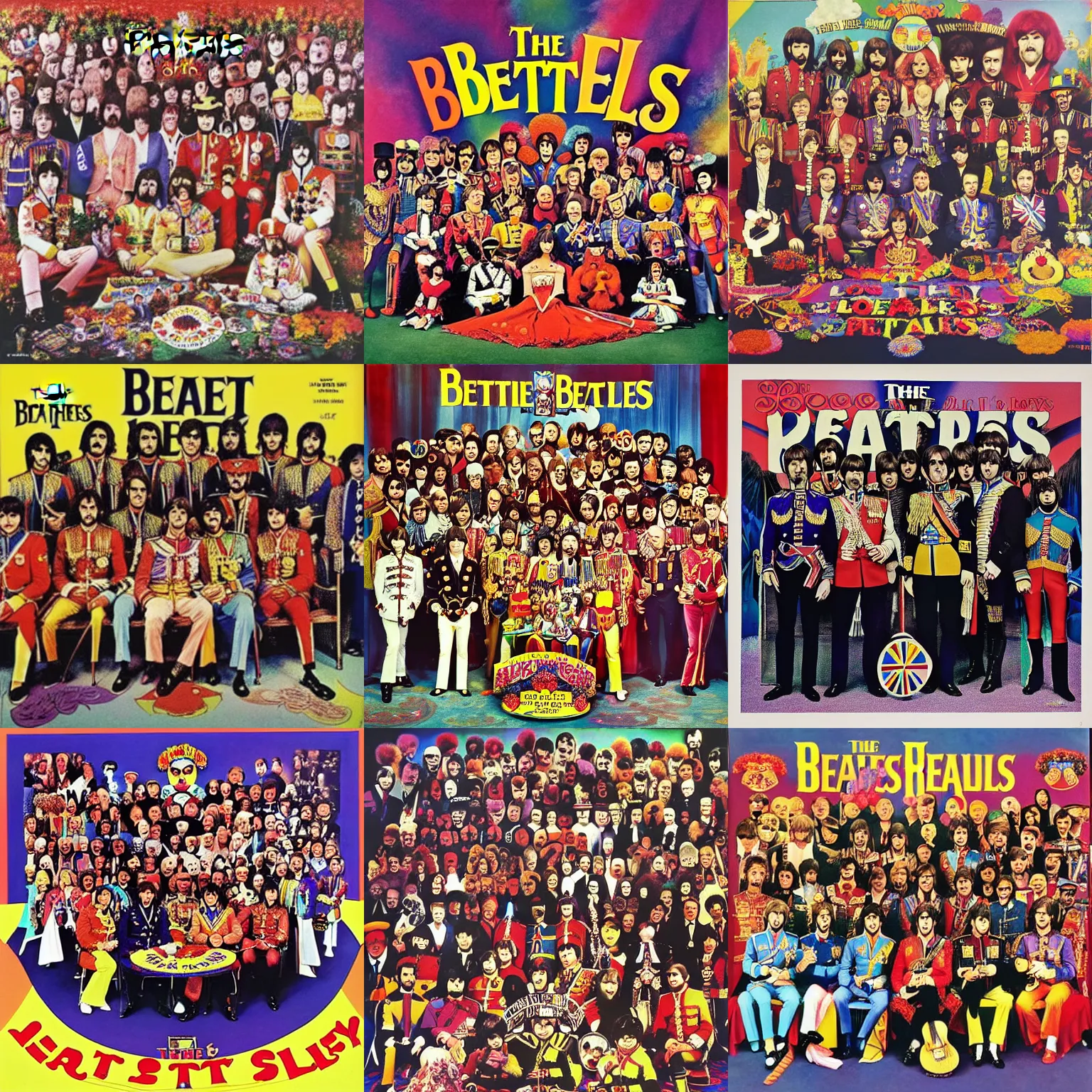 Prompt: the beatles sgt pepper's lonely hearts club band ( 1 9 6 7 ) album cover