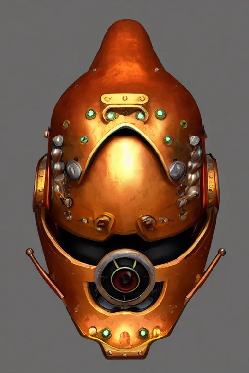 Image similar to colorful vivid steampunk mask minimalist fantasy art robot ninja helmet, global illumination ray tracing hdr fanart arstation by sung choi and eric pfeiffer and gabriel garza and casper konefal