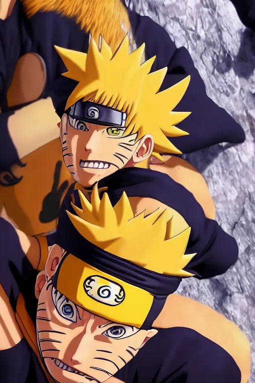 Image similar to hyperrealistic photography of Naruto Uzumaki style of Gal Yosef, full-shot, 4k, highly detailed, studio lighting, 8k, hd