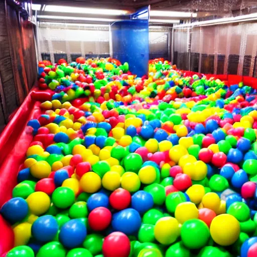 Prompt: a ball pit with human legs