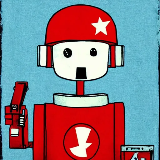 Image similar to cute communist robot