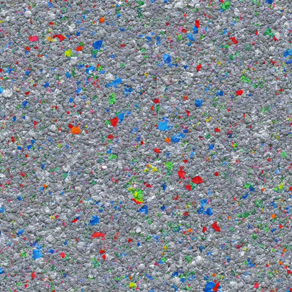 Image similar to a texture of white and small colorful recycled plastic texture, sustainable materials, texture for 3 d, pet, hdpe, ldpe, pp, ps, pvc, pbr, pbr texture, cg, 3 d, rendering, unreal engine, cryengine