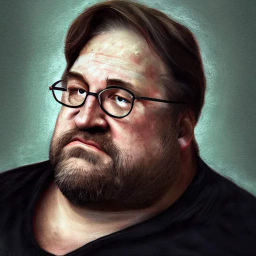 Prompt: gabe newell in the sopranos, au naturel, hyper detailed, digital art, trending in artstation, cinematic lighting, studio quality, smooth render, unreal engine 5 rendered, octane rendered, art style by klimt and nixeu and ian sprigger and wlop and krenz cushart