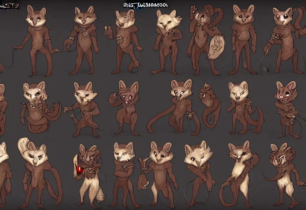 Image similar to furry - weasel - necromancer - fursona uhd ue 5 visual novel pc game expressions