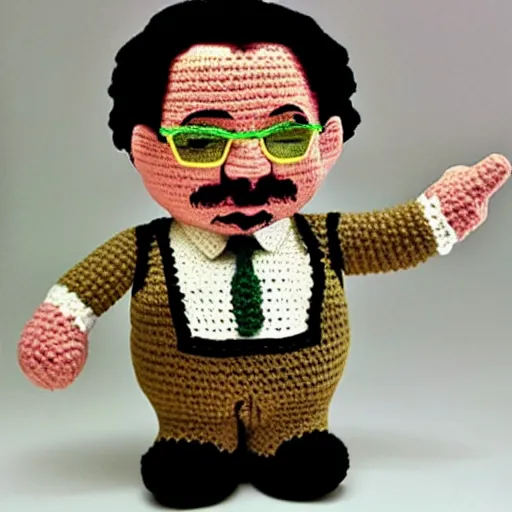 Prompt: danny de vito as a crochet doll