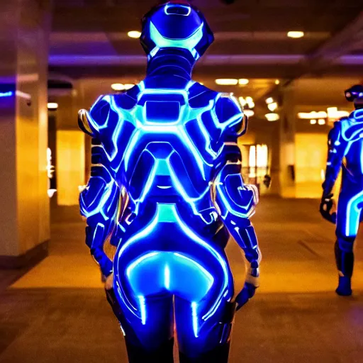 Image similar to love, diverse 5 cybersuits, from behind, connection rituals, wide wide angle, vivid, elaborate, highly detailed, beautiful lighting