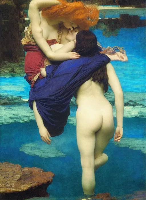 Image similar to under the sea, preraphaelite colour photography by frederic leighton, 8 k