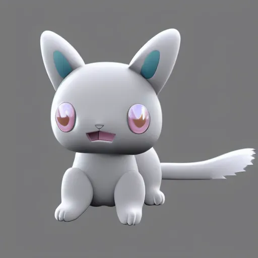 Image similar to 3D render of a cute electric type cat based pokemon, digital art