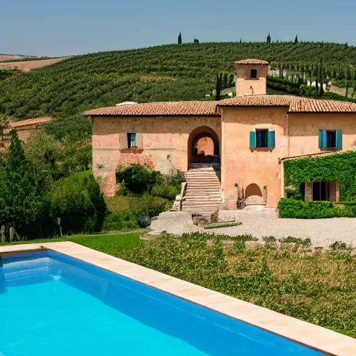 Image similar to beautiful tuscan italian villa in the middle of a vineyard