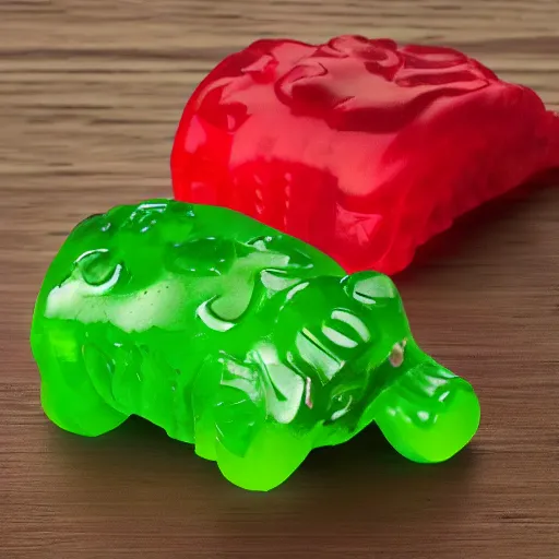 Image similar to a pretend slippery gummy bear, 4 k