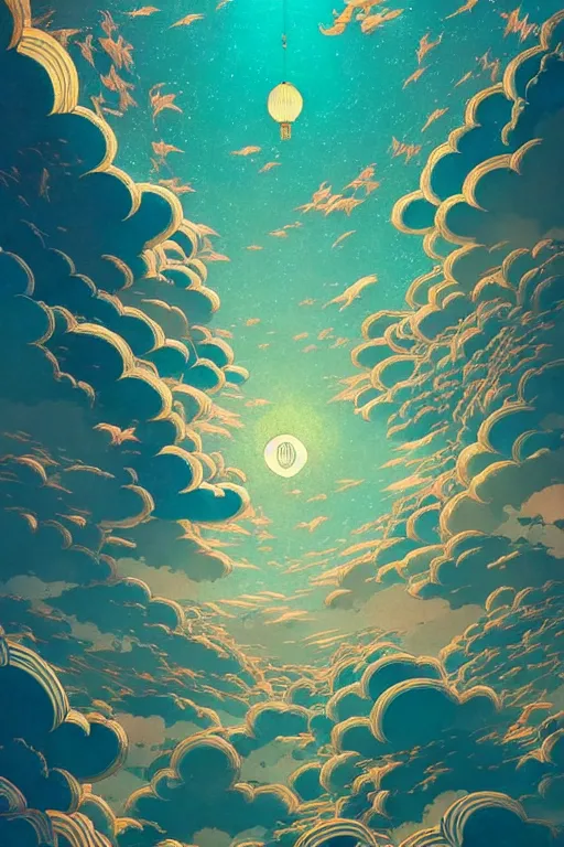 Image similar to a beautiful hyperdetailed matte illustration victo ngai style of absolutely beautiful dunhuang flying sky, from china, perfectly shaded, atmospheric lighting, style of studio ghibli, makoto shinkai, raphael lacoste, louis comfort tiffany, artgerm, james jean, ross tran, chinese style