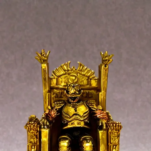 Image similar to the emperor on his golden throne. 4 0 k. body horror.