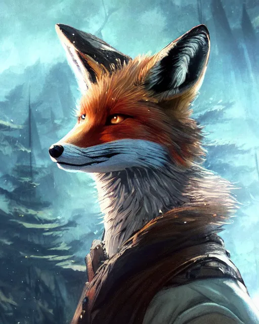 Prompt: What does the fox say, portrait, magic the gathering artwork, D&D, fantasy, cinematic lighting, centered, symmetrical, highly detailed, digital painting, artstation, concept art, smooth, sharp focus, illustration, volumetric lighting, epic Composition, 8k, art by Akihiko Yoshida and Greg Rutkowski and Craig Mullins, oil painting, cgsociety