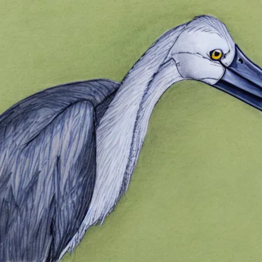 Image similar to sketch of a shoebill stork in suit