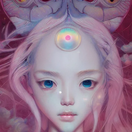 Image similar to prompt : portrait soft light painted by james jean and katsuhiro otomo, magical eyes, inspired by sailor moon anime, smooth face feature, intricate oil painting, high detail, sharp high detail, manga and anime