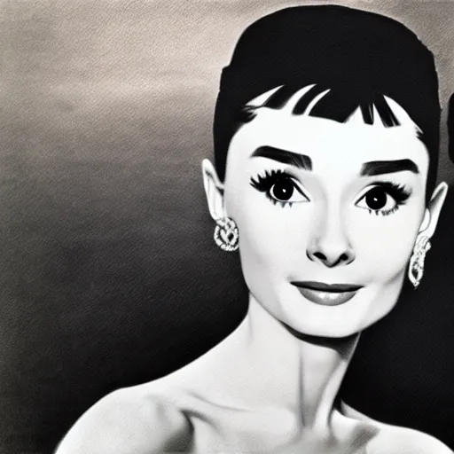 Image similar to audrey hepburn art by gentile bellini