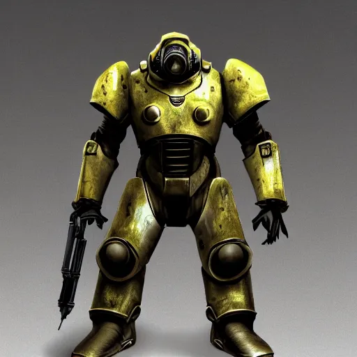 Image similar to fallout 3 concept art power armor render ultra unreal engine 5