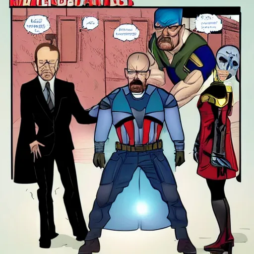 Prompt: walter white joining the avengers