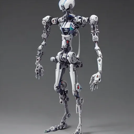 Image similar to humanoid skinny mech by mamoru nagano