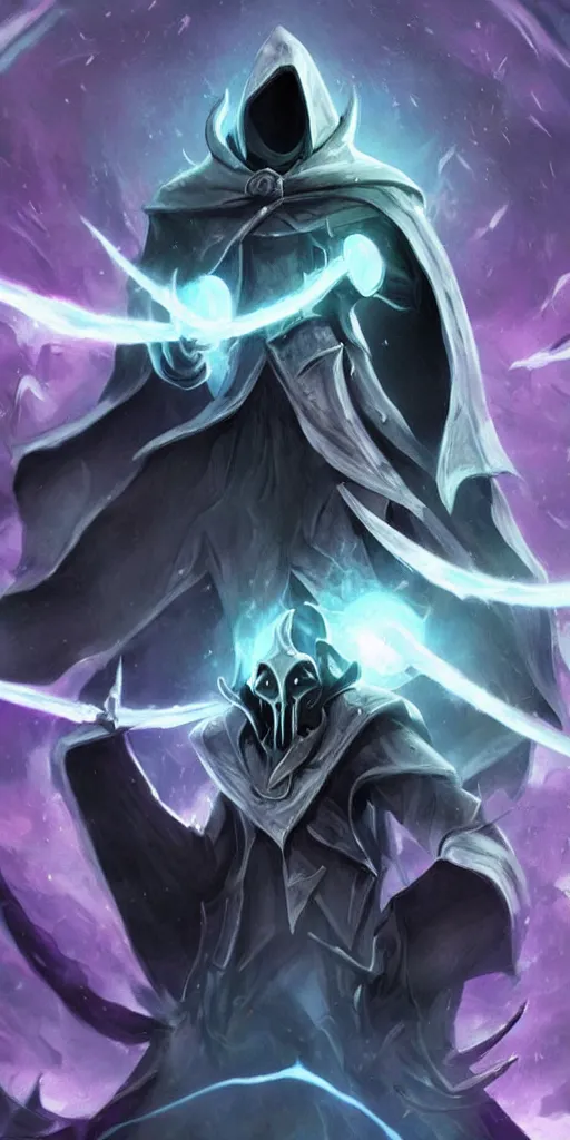 Prompt: Karthus from League of Legends is about to destroy the planet Earth