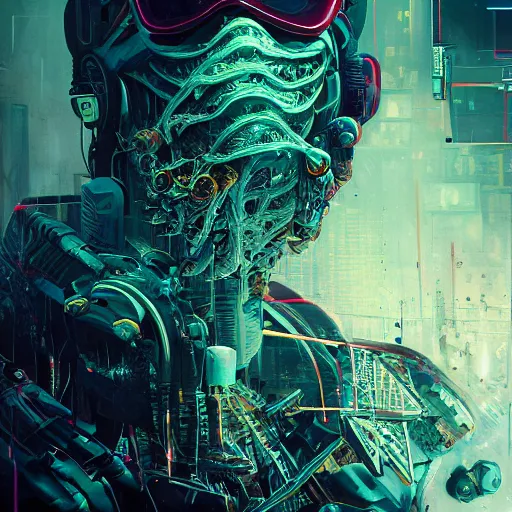 Prompt: portrait of a mutant beast, diseased. intricate abstract. cyberpunk, vhs glitch. full face broken helmet. intricate artwork. nightmare fuel. terrifying. empty oxygen tank. by Tooth Wu, wlop, Antoine Collignon, dan mumford. octane render, CGSociety, dan witz very coherent symmetrical artwork. cinematic, hyper realism, high detail, octane render, 8k, iridescent accents, black and white