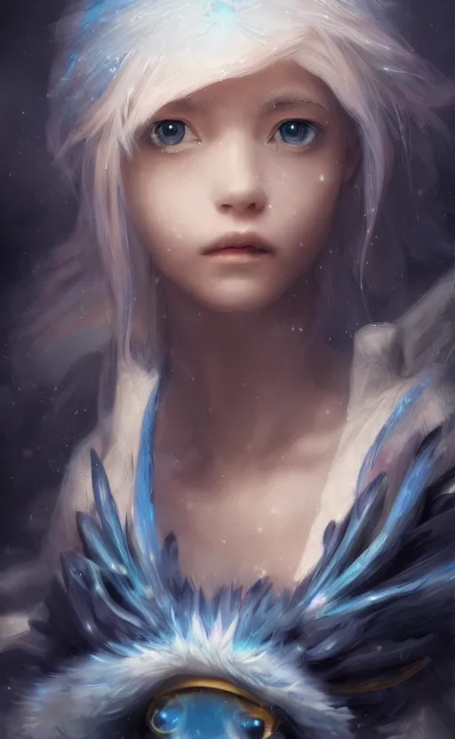 Prompt: a girl from final fantasy live action, cosplaying as piplup, evocative, mystical night, very very very very detailed, award winning, masterpiece digital painting by greg rutkowski, alex grey, artstation, 4 k wallpaper