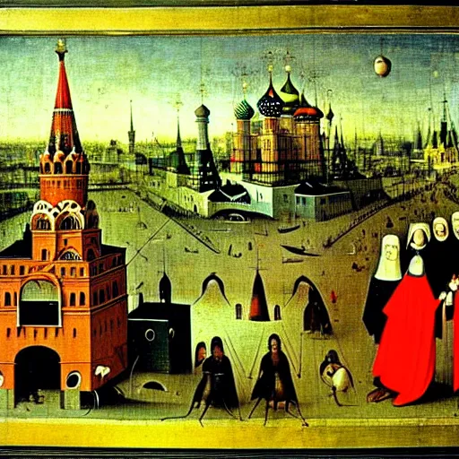 Image similar to moscow by hieronymus bosch