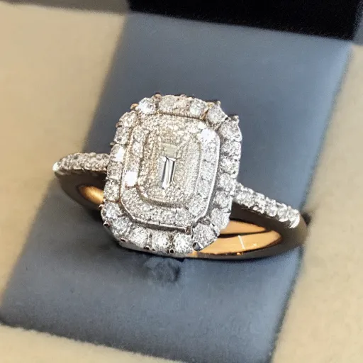Prompt: stunning 4 5 carat diamond ring on wife finger