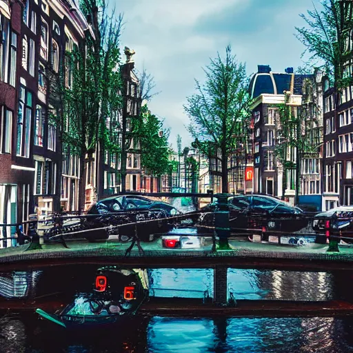 Prompt: amsterdam cyberpunk theme