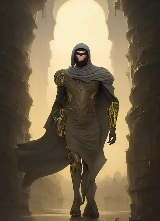 Prompt: a portrait of saudi man superhero, armor, yellow charcoal, stephen bliss, highly detailed, 8 k, unreal engine, fantasy art by greg rutkowski, loish, rhads, ferdinand knab, makoto shinkai and lois van baarle, ilya kuvshinov, rossdraws, tom bagshaw, global illumination, radiant light, detailed and intricate environment