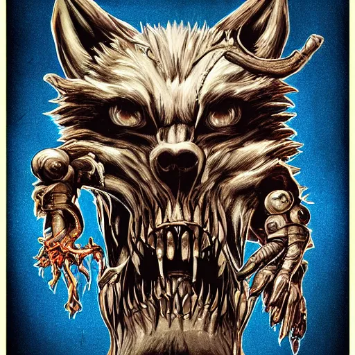 Image similar to “ simon bisley ” wolf lurking in diablo canyon power plant horror shape veterinary anatomical illustration 1 0 2 4 x 1 0 2 4