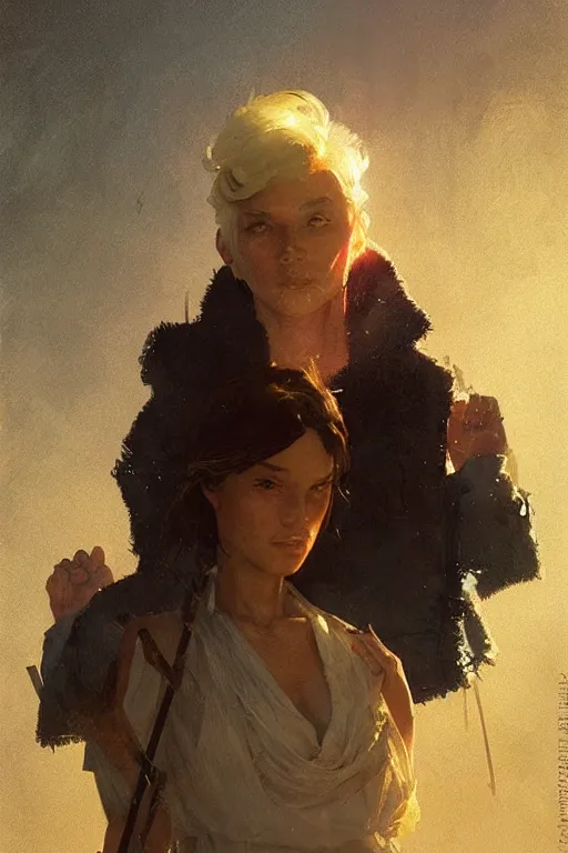 Image similar to she said believe in no one, golden hour, mystical, smooth, sharp focus, fantasy, 85mm, DOF, art by Greg Rutkowski and Norman Rockwell