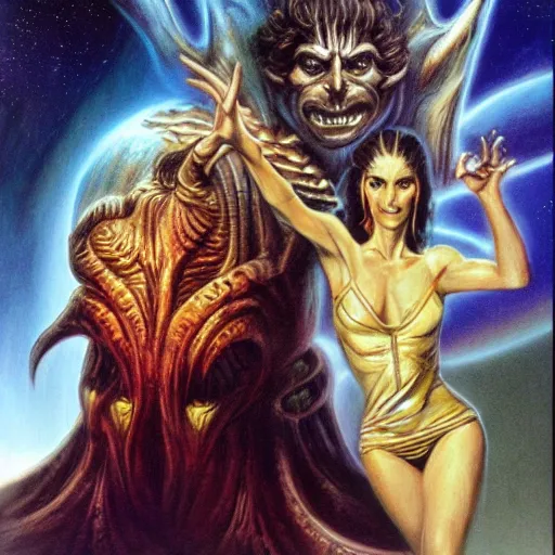 Prompt: they labyrinth by boris vallejo and guillermo del toro