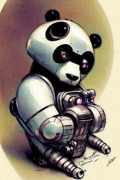Image similar to ( ( ( ( ( 1 9 5 0 s retro future robot android panda. muted colors. ) ) ) ) ) by jean - baptiste monge!!!!!!!!!!!!!!!!!!!!!!!!!!!!!!