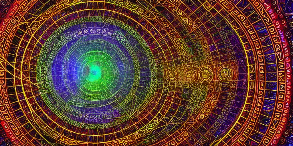 Prompt: dmt spirits, sacred euclidean geometric buildings housing dmt time elves, psychedelic architecture, soul frequency, 8 k resolution, highly detailed,