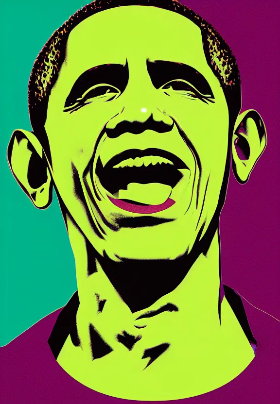 Image similar to Obama Hulk by Beeple with Andy Warhol influence