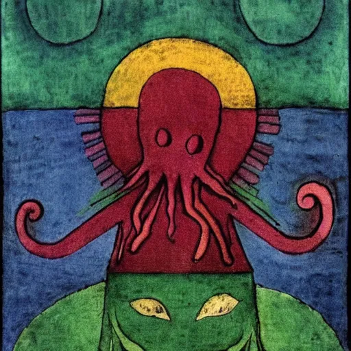 Prompt: cthulhu by paul klee