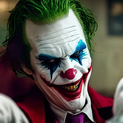 Image similar to film still of Ethan Hawke as joker in the new Joker movie